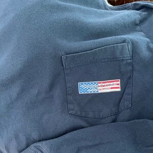 Vineyard Vines Navy Blue Long Sleeve Martha's Vineyard USA Flag Tee Shirt XS